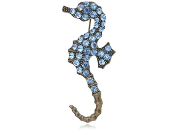 Starožitný Sapphire Crystal Drahokamu Tichom Seahorse Módne Pin Brošňa