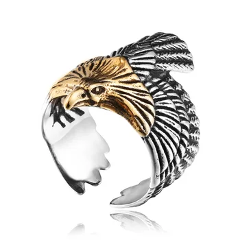 z nehrdzavejúcej ocele Japonsko v pohode eagle krúžok módny unikátny nastaviteľný krúžok šperky