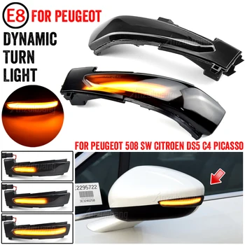 2 ks Pre Peugeot 508 SW LED Dynamický Zase Signál Svetlo Zrkadlo Blinker Indikátor Flasher Lampa Pre Citroen DS5 C4 Grand Picasso II