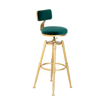 Ručné zváranie kolo sídlo taška velvet vankúš luxusné tvorivé jedálenské stoličky farebné zlatom maľované ergonomické železa nohy barové