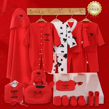 Novorodenca Červená Krava Tlač Detské Oblečenie Sady Deka Romper Swaddle pre Chlapcov, Dievčatá Bavlnené Oblečenie, Oblečenie 0-3 mesiace