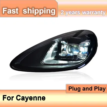 Auto Príslušenstvo pre Porsche Cayenne Vedúci Svetlo 2011-2018 Cayenne Reflektor LED DRL Zase Signál Vysokej Lúč Projektora Objektív