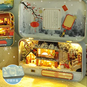 Jedinečný DIY Miniatúrne Krajiny Plechovej skrinky Divadlo Brithday Dovolenku Dar Vzdelávacie Doll House Súpravy Miniatúrne Scény Malé Železa Box